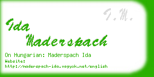 ida maderspach business card